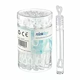 Relaxdays Seifenblasen Hochzeit, 24 Stück, Herzgriff, Seifenblasenflüssigkeit, Gastgeschenk, Herz Design, Keine Pistole, Kunststoff, Seifenblasenwasser, bunt, Standard