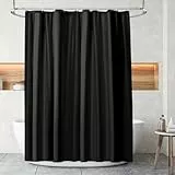 URAQT Duschvorhang, Anti-schimmel Wasserdicht Schnelltrocknend Duschvorhänge, Waschbar PEVA Shower Curtains 180x180 cm mit 12 Duschvorhangringen, Badewanne Shower Curtain (Schwarz)