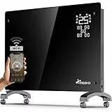 TRESKO® Glaskonvektor 2000W APP WiFi Funktion | Elektroheizung Glasheizung elektrisch | Konvektor Heizung Heizkörper LED-Display & Timer | Elektroheizkörper Stand- oder Wand Heizung