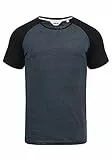 !Solid SDBastian Herren T-Shirt Kurzarm Shirt mit Rundhals-Ausschnitt Baumwollmischung Regular fit, Größe:L, Farbe:Insignia Blue Black Melange (B8991)