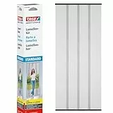 tesa Insect Stop Lamellentür STANDARD Fliegenvorhang - 4-teiliger Insektenschutz Vorhang - Moskitonetz für Türen - ohne Bohren, mit Klettverschluss - 95 x 220 cm - anthrazit