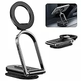OMOTON Magnet Handy Halterung Auto, [360° Drehbar & Aluminium Arm], Enthält Magnetring, Stilvolle Magnet Halterung Handy Auto für iPhone 15 14 13 12, Ideal für das Armaturenbrett oder den Schreibtisch