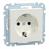 Schneider Electric Merten Schuko-Steckdose, System M, Steckklemmen, 2-polig+E, polarweiss glänzend, Artikelnummer MEG2300-0319