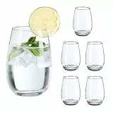 Relaxdays Trinkgläser 6er Set, Wassergläser, spülmaschinenfeste Getränkegläser, Saft, Limo, Eistee, 400 ml, transparent