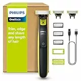 PHILIPS OneBlade 360 Face & Body - elektrischer Rasierer, Trimmer & Bodygroomer, 3x 360 Klingen, 3x Trimmaufsätze (1/3/5 mm), 2x Körperaufsätze, Nass- & Trockenrasur für Gesicht & Körper (QP2824/31)