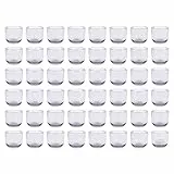 pajoma® Teelichthalter 48er Set aus Grauglas - H 6.5 Ø 7.2 cm | Kerzengläser für Teelichter, Geburtstag, Urlaub, Party, Dekoration