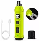 Casfuy Krallenschleifer für Hunde mit 2 LED-Leuchten – 2 Geschwindigkeiten, leiser, leistungsstarker elektrischer Krallenschneider für kleine, mittelgroße Hunde und Katzen… (grün)