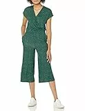 Amazon Essentials Damen Kurzärmeliger Surplice-Jumpsuit, Verkürzt, mit Weitem Bein, Wolkenaufdruck, M