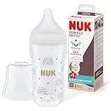 NUK Perfect Match Babyflasche | Ab 3 Monate | Passt sich dem Baby an | Temperature Control | Anti-Colic | 260 ml | BPA-frei | Silikontrinksauger, Medium | Regenbogen