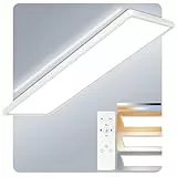AmazeFun LED Deckenleuchte 24W 2600lm - Smart LED Deckenlampe Dimmbar mit Fernbedienung - 58x20x2,5 cm Ultraflache Deckenleuchte Panel Design - Deckenlampe Flach für Wohnzimmer, Schlafzimmer, Flur