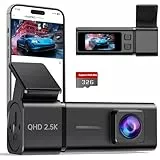 E-YEEGER 2,5K Dashcam Auto, Mini Auto Kamera WiFi Dash Cam mit App, 1440P Front Dashcam, 32GB Karte, Nachtsicht, WDR, G-Sensor, Loop-Aufnahme, 24H Parkmodus, 1,47' IPS Bildschirm