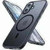 Miracase für iPhone 17 Hülle für Magsafe[mit Panzerglas] [TOP Militärschutz & Magnetkraft] Stoßfest Kratzfest mit Samtiger Haptik Handyhülle für iPhone 17 6,3', Matt-Schwarz