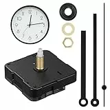 Healifty Lautloses Quarz Uhrwerk mit 3 Zeigern für Kreuzstich Handwerk Ersatz ohne Batterie (Schwarze Gerade Uhrzeiger)