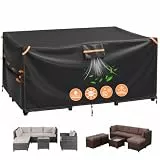 GARPROVM Abdeckplane Gartenmöbel 230x165x80cm, Wasserdicht Gartenmöbel Abdeckung aus 420D Oxford Gewebe, Wetterfest UV-Schutz Schutzhülle für Lounge Möbel Sitzgruppe Gartentisch Sofa