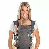 Infantino Flip Advanced 4-in-1 Babytrage, Ergonomisch, Umwandelbar, mit Blickrichtung Nach Innen und Außen, Vorne und Hinten Tragbar für Neugeborene bis Kleinkinder von 3,6-14,5 kg, Grau