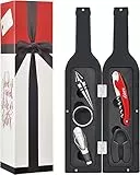 Wine Corkscrew Accessories Set,Wine Bottle Opener Tool Kit with Drink Sticker,The Greatest Party Gift Kit for Wine Lovers and Drinks,with Opener,Pourer,Stopper,Foil Cutter,Ring