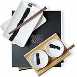 Moritz & Moritz 8-tlg. Sushi Geschirr Set für 2 Personen - Sushi Servierset mit 2x Sushi-Teller, Dip-Schälchen und Stäbchen