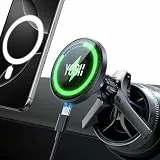 YOSH für Magsafe Autohalterung mit Ladefunktion, für Mercedes A/B/C/V/GLC [Runde Lüftung], [Dreiecksstützdesign & N55 Starke Magnets], Handyhalterung Auto für Magsafe Ladegerät für iPhone 17-12