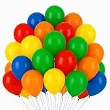 VS | 50 Luftballons bunt gemischt 30 cm leuchtende Farben 2. Generation Naturlatex biologisch abbaubar umweltfreundlich aufblasbar Helium Wasser Baby Shower Party Geburtstag Abschlussfeier Bogen