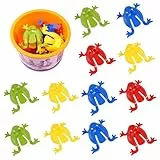 TOYANDONA 12Pcs Springen Leap Frösche Spielzeug Frösche mit Eimer Springen Spielzeug Springen Frösche Geburtstag Party Favors Ostern Goody Bag Füllstoffe für Kinder (Gelegentliche Farbe)