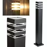 Lumiled Wegeleuchte Außen Pollerleuchte Außenstehleuchte Stehlampe Außenleuchte Außenbeleuchtung Gartenleuchte Wegelampe stehend 80cm IP44 schwarz spritzwasserdicht Aluminium E27 Fassung max 13W