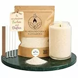 NaDeco Kerzensand mit Duft und Docht, 400g, Kerzen selber Machen, Kerzenwachs & Kerzendocht, Duftwachs Aroma Duft Kerze Candle Sand, Pflanzliches Wachs Granulat DIY Deko Basteln, Vanille