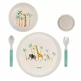 Reer Growing Kindergeschirr-Set 'WildLife', Nachhaltig ohne Schadstoffe, melaminfrei