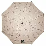 Dooky - Sonnenschutz Kinderwagen & Buggy UPF 50+ Sonnenschirm, Sonnensegel für Kinder & Baby- Durchmesser 76 cm - 100% Polyester - Kinderwagen Zubehör UV-Schutz - Romantic Leaves Beige