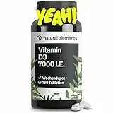 Vitamin D3 7000 I.E. – 180 Tabletten – das Sonnenvitamin als Wochendepot – hochdosiert, ohne unnötige Zusätze – in Deutschland produziert & laborgeprüft