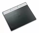Läufer 44656 Durella DS Schreibtischunterlage mit transparenter Auflage und Kalender, rutschfeste Schreibunterlage, 52 x 65cm, schwarz