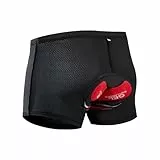 HOMTOL Radunterhose Herren gepolstert Radlerunterhose mit 3D Sitzpolster Fahrradhosen Unterwäsche MTB stoßfeste Fahrrad Unterhosen Herren Kurze Hose Boxershorts