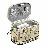 Prym 612250 Nähkorb groß „Schneiderbüste“ – Vintage-Nähkasten mit Tragegriff, Magnetverschluss & Unterteilungen – 30 x 20,5 x 19 cm – Nähbox zur Aufbewahrung von Nähzubehör