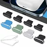 AUZOSL 8 Stücke iPhone 14 Zubehör - Ladebuchse Schutz für iPhone 14, 14 Pro, 14 Pro Max & 14 Mini 13 12 11, iPad Air mini, Airpods (Blau Grün Silber Schwarz)