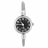 Brrnoo Quarz Armbanduhr Für Damen, 4 Colors Weiblicher Analoger Runder Quarz Legierungs Bügel öffnen Armband Uhr, Weihnachts Valentinsgeschenke(arabische Ziffern Schwarzes Zifferblatt)