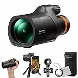 K&F Concept 12x50 HD Monokular Teleskop Handy Fernrohr mit Arca-Schnittstelle mit Telefonclip und Stativ für Vogelbeobachtung, Jagen, Wandern, Konzert