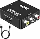 DIGITNOW! HDMI auf RCA Konverter HDMI zu AV CVBS Adapter, Mini 1080P HDMI Composite Cinch Signal Video Audio mit USB Ladekabel, Kompatibel für PC/Laptop/Xbox / PS4 / PS3 / TV/Cámara DVD