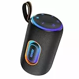 Bluetooth Lautsprecher mit Licht, 5W Lautsprecher Tragbarer, 5 Stunden Akkulaufzeit, RGB-Beleuchtung, TWS-Kopplung (gleiche Marke und Modell), Geeignet Outdoor/Party/Reisen