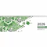 Zettler Tischquerkalender 1W/1S grün 2026 – Wochenkalender 30 × 10 cm, 1 Woche auf 1 Seite mit Stundeneinteilung 7–19 Uhr, FSC-zertifiziert, praktischer Bürokalender für Schreibtisch & Homeoffice