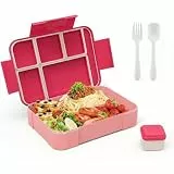 Carehabi Brotdose mit Fächern 1300ML, Lunch Box mit Würzbox Besteck 6 Trennfächern Auslaufsicher Jausenbox für Jungen Familie Mikrowellen Spülmaschinenfest Snacks Essensbox Frühstücksbox Mittagessen