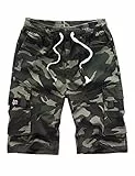 APTRO Herren Kurze Hosen Cargo Shorts Outdoor Sommer Shorts Freizeit Baumwolle Arbeitsshorts 109 Camouflage L