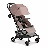 Mompush Velo Leichter Reise-Kinderwagen, einhändig zusammenklappbar, ultrakompakt und flugzeugfreundlich, liegender flacher Liegesitz (von Geburt bis 22,7 kg), inklusive Getränkehalter, Schultergurt