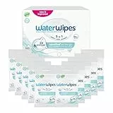 WaterWipes Sensitive+ On The Go Wipes, Unterwegs-Tücher, 100 Stück (10 Packungen), 3-in-1 reinigt, pflegt, schützt, 99,9% Wasser, unparfümierte Feuchttücher