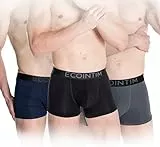 ECOINTIMO Herren Boxershorts, 3er-Pack, 93% Bambusfasern, 7% Elasthan, Atmungsaktiv, Weich, Farben und Größen wählbar (DE/NL/SE/PL, M, Regular, Standard, Black/Grey/Navy)