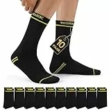 Mowenti Socken Herren 43-46 Dicke Herrensocken Baumwolle Schwarz Arbeitssocken Strümpfe Baumwollsocken Frottee Wintersocken Warme WORK Socks Winter Sportsocken 10 Paar