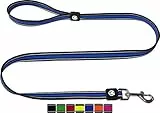 DDOXX Reflektierende Airmesh Hundeleine - 120 cm, Training Führleine Hund mit gepolsterter Handschlaufe für alle Hundegrößen - M (Blau)