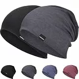 HAMUNI Mütze Herren Damen Leichte Slouch Beanie Mütze Weiche Dünne Mütze Atmungsaktiv Elastisch Longbeanie für Frühling Herbst und Winter