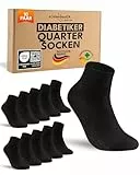 sockenkauf24 10 Paar kurze Diabetikersocken Herren Damen ohne Gummibund & ohne Naht Quarter Diabetiker Socken Kurzschaft mit Komfortbund ohne Gummi (Schwarz 39-42)