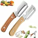 Kerlwert SchäLer,3 In 1 Kerlwert ProfischäLer,Multifunktionaler GemüSeschneider,Breite Klinge MüHeloses SchäLen Von Kartoffeln, äPfeln, Karotten, öFfnen Von Weinflaschen (2PC-A)