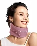 BETOVIN Nackenstütze gegen Nackenschmerzen, Weiche & Verstellbare Halskrause für Schlafen, Neck Support zur Unterstützung der Halswirbelsäule Druckentlastung, für Frauen und Männer(Magenta, M)
