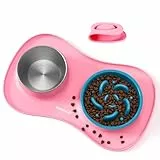 MateeyLife Hundenapf-Set 3-in-1, Anti Schling Napf Hund & Edelstahl-Wassernapf mit Anti-Rutsch-Silikonmatte, Katzen- und Welpennäpfe Futterschalen für kleine, mittelgroße und große Rassen